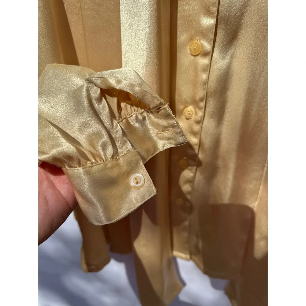 CEO polyester women's long sleeve, soft, gold, medium size - Picture 6 of 8